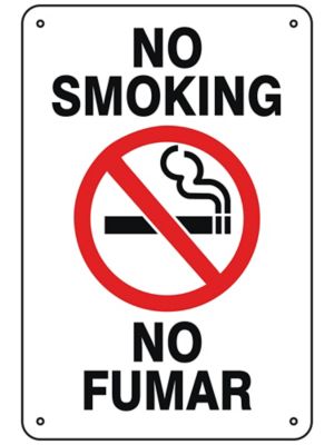 "No Smoking" English/Spanish Sign - Aluminum S-26395A