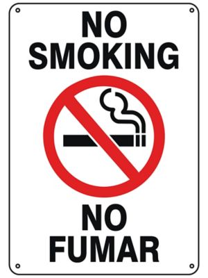 "No Smoking" English/Spanish Sign - Plastic S-26395P