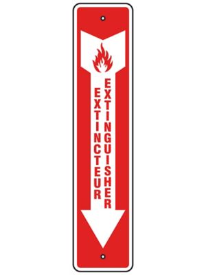 "Extinguisher" English/French Sign - Aluminum S-26399A