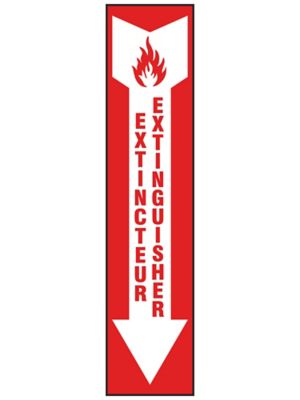 "Extinguisher" English/French Sign - Vinyl, Adhesive-Backed S-26399V