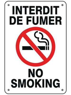 "No Smoking" English/French Sign - Aluminum S-26401A