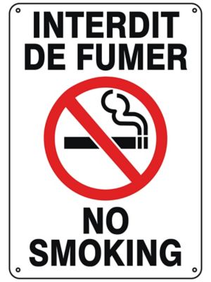"No Smoking" English/French Sign - Plastic S-26401P