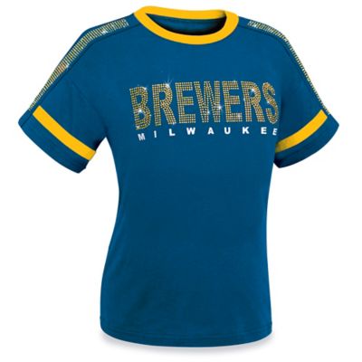 Ladies' MLB Bling T-Shirt - Milwaukee Brewers, Large S-26427MIL-L