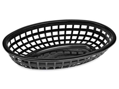Food Baskets - 9 x 6 x 2", Black S-26435BL