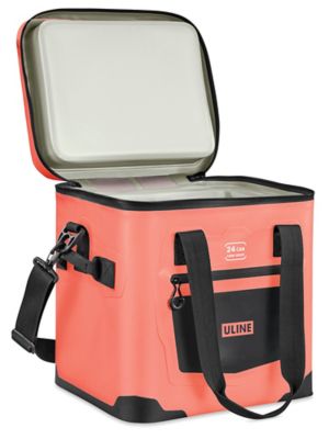 Soft-Sided Cooler - Coral/Black S-26459CORAL - ULINE