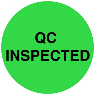 Circle Inventory Control Labels - "QC Inspected", 2" S-26471