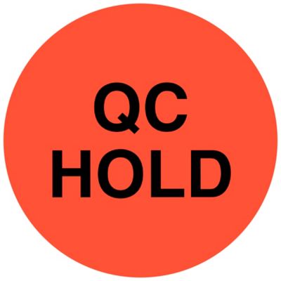 Circle Inventory Control Labels - "QC Hold", 2" S-26473