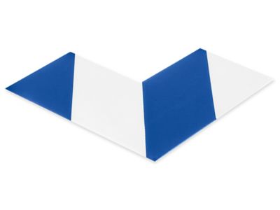 Mighty Line&reg; Deluxe Safety Tape Angles - 6 x 6 x 3", Blue/White S-26551BLU-W