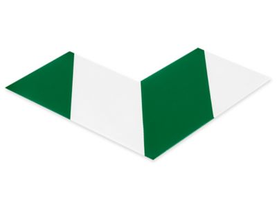 Mighty Line&reg; Deluxe Safety Tape Angles - 6 x 6 x 3", Green/White S-26551G-W