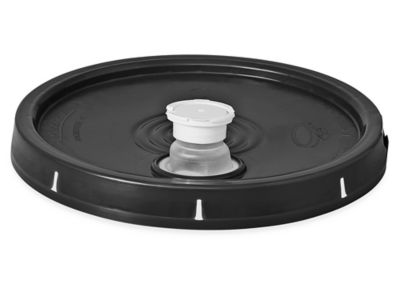 Lid with Spout for 3.5, 5, 6 and 7 Gallon Plastic Pail - Black