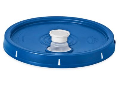 Lid with Spout for 3.5, 5, 6 and 7 Gallon Plastic Pail - Blue