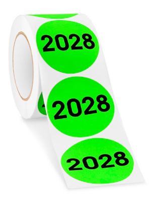 Year Inventory Labels - "2028", 3" Circle S-26581