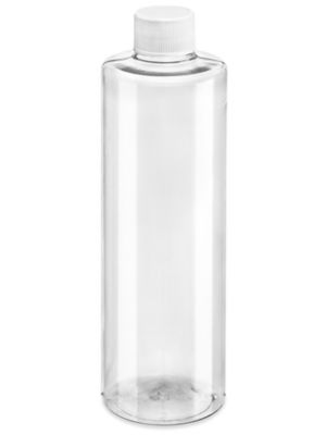 Clear Cylinder Bottles - 16 oz, Standard Cap S-26600