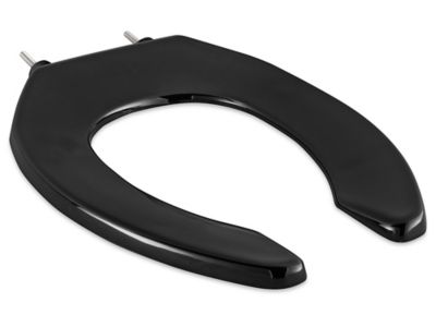 Bemis&reg; Toilet Seat - Elongated, Open Front, No Lid, Standard Hinge, Black S-26605BL