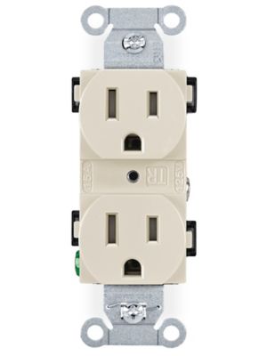 Duplex Receptacle - Commercial Tamper Resistant, 15A, Light Almond S-26615A