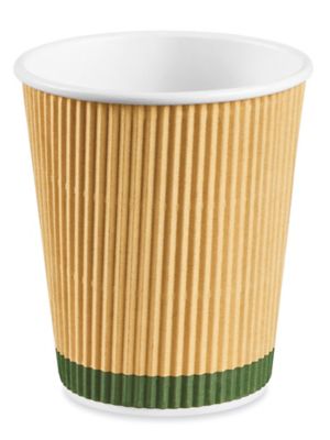 Uline Compostable Ripple Cups - 8 oz S-26630KRFT