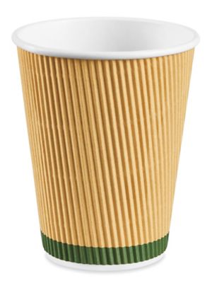 Uline Compostable Ripple Cups - 12 oz S-26631KRFT