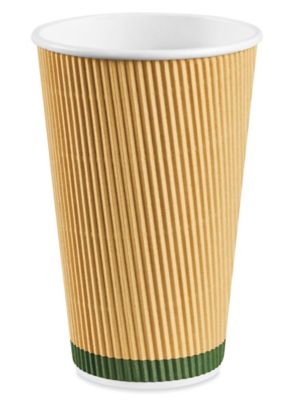 Uline Compostable Ripple Cups - 16 oz S-26632KRFT