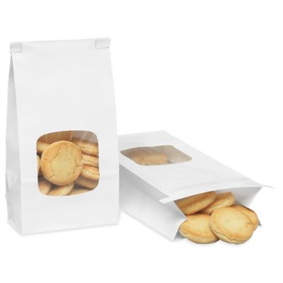 Bakery Bags - Window Front, 4 3/4 x 2 1/2 x 9 1/2", White S-26690