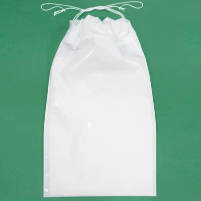 6 x 10" 2 Mil Drawstring Bags - White S-2705W