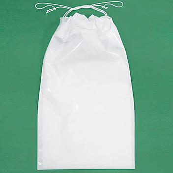 6 x 10" 2 Mil Drawstring Bags - White S-2705W