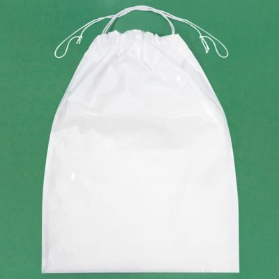 9 x 12" 2 Mil Drawstring Bags White S2707W Uline