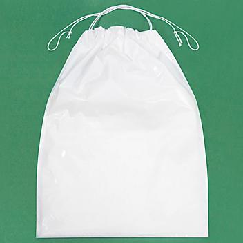 9 x 12" 2 Mil Drawstring Bags - White S-2707W