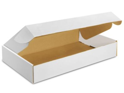 24 x 14 x 4" White Tab Locking Literature Mailers S-2739