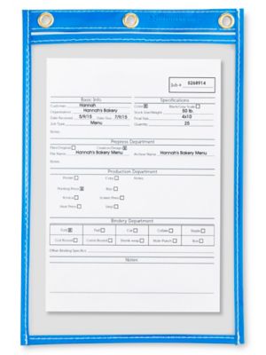 Job Ticket Holders - 6 x 9", Neon Blue S-2760BLU