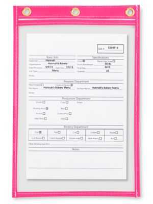 Job Ticket Holders - 6 x 9", Pink S-2760P