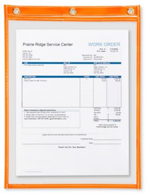 Job Ticket Holders - 9 x 12", Orange S-2761O