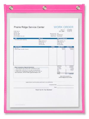 Job Ticket Holders - 9 x 12", Pink S-2761P