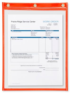 Job Ticket Holders 9 x 12", Red S2761R Uline