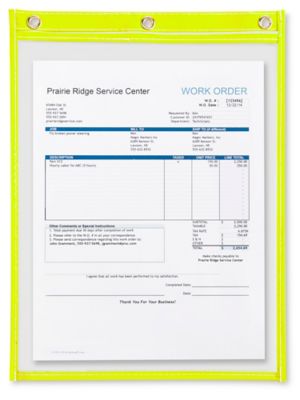 Job Ticket Holders - 9 x 12", Yellow S-2761Y