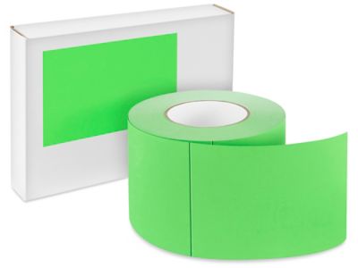 Blank Inventory Rectangle Labels - Fluorescent Green, 4 x 6