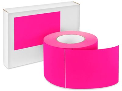 Blank Inventory Rectangle Labels - Fluorescent Pink, 4 x 6