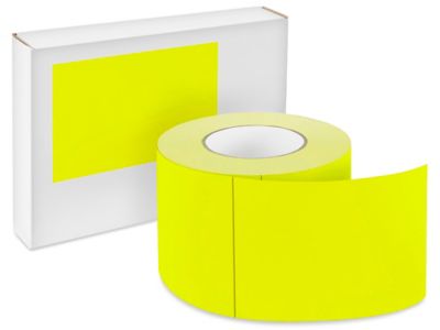 Blank Inventory Rectangle Labels - Fluorescent Yellow, 4 x 6