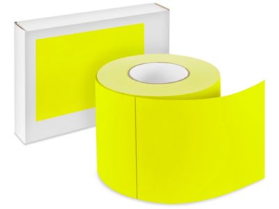 Blank Inventory Rectangle Labels - Fluorescent Yellow, 5 x 7