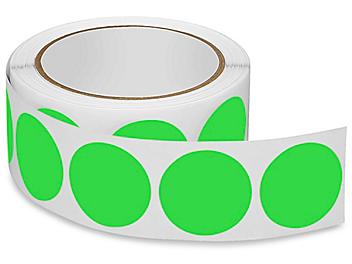 Blank Inventory Circle Labels - Fluorescent Green, 1 1/2" S-2775G