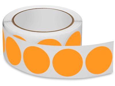 Blank Inventory Circle Labels - Fluorescent Orange, 1 1/2" S-2775O