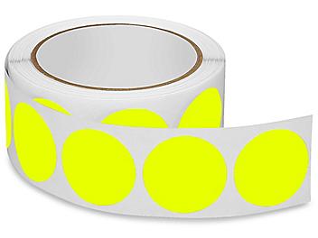 Blank Inventory Circle Labels - Fluorescent Yellow, 1 1/2" S-2775Y