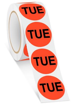 Circle Labels - "TUE", 2" S-2777