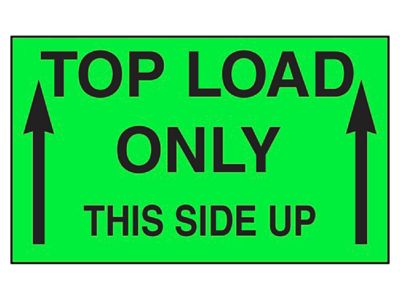 "Top Load Only/This Side Up" Labels - 3 x 5"