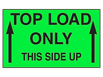 Etiquetas Adhesivas "Top Load Only/This Side Up" - 3 x 5"