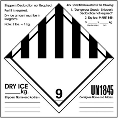 Ice bag deals labels