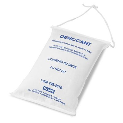 String Sewn Clay Desiccants - Unit Size 80, 34 Gallon Drum