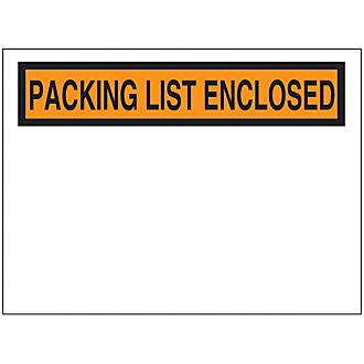"Packing List Enclosed" Banner Envelopes - Orange, 7 1/2 x 5 1/2"