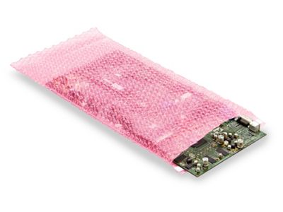 100 Packs 4X5.5 3/16Anti-Static Pink Wrap Self-Seal Clear Bubble Out Pouches Bags 4x5.5