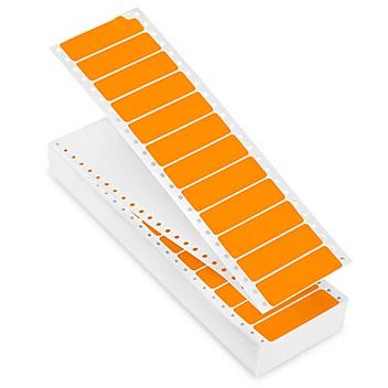 Uline Pinfeed Computer Labels - Fluorescent Orange, 3 1/2 x 15/16" S-2886O