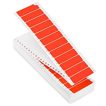 Uline Pinfeed Computer Labels - Fluorescent Red, 3 1/2 x 15/16" S-2886R